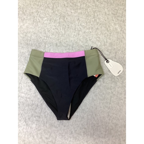 Prana Other - Prana Baja Bound Bottom Black Color Block High Waist Swim Bikini Small 2064301